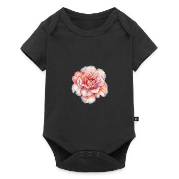Fleurs Rose Rose Fête des mères Saint-Valentin - Body à manches courtes Premium Bébé - noir - Devant