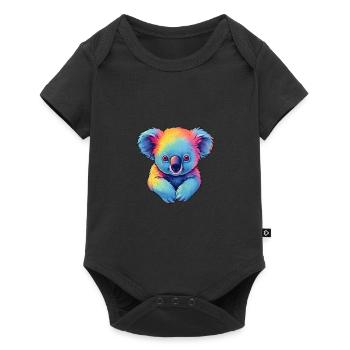 Süßer Koala Bunt Farbenfroh Tier Australien - Baby Premium Kurzarmbody - Schwarz - Vorne