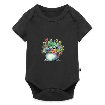 Plants Succulents Cactus Watercolor Colorful - Baby Premium short-sleeve bodysuit - black - Front