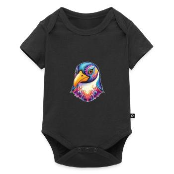 Cool Penguin Bird Face Colorful - Baby Premium short-sleeve bodysuit - black - Front