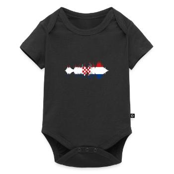 Drapeau de la Croatie Adriatique Zagreb Drapeau croate - Body à manches courtes Premium Bébé - noir - Devant