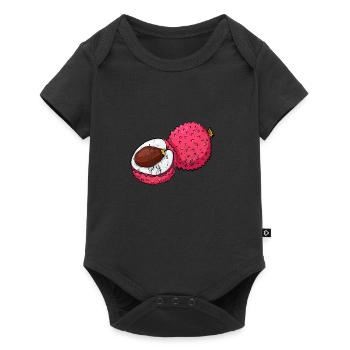 Retro vintage grunge style lychee lychee - Baby Premium short-sleeve bodysuit - black - Front