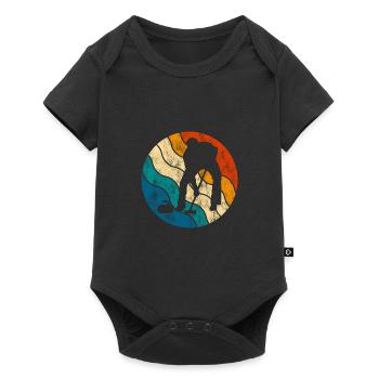 Eis Curling Curler Eisstockschießen Retro Geschenk - Baby Premium Kurzarmbody - Schwarz - Vorne
