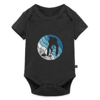 Ice Curling Curler Curling Retro Gift - Baby Premium short-sleeve bodysuit - black - Front