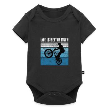 Life is better with BMX Bike Bike Gift - Baby Premium short-sleeve bodysuit - black - Front
