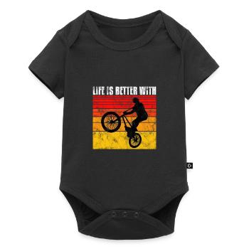 Life is better with BMX Bike Bike Gift - Baby Premium short-sleeve bodysuit - black - Front