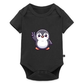 Peaceful Penguin Cartoon Illustration - Baby Premium short-sleeve bodysuit - black - Front