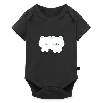 Couple d’ours polaires - Body à manches courtes Premium Bébé - noir - Devant
