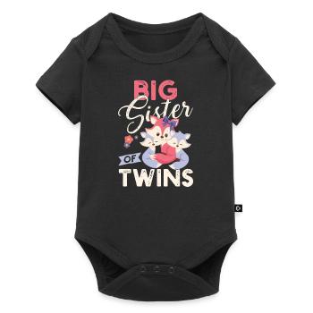 Big sister of twins big sister of twins - Baby Premium short-sleeve bodysuit - black - Front