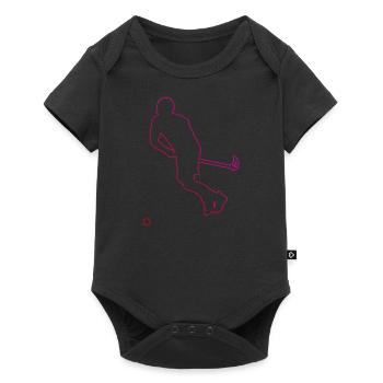 Salibandy Unihockey Unihockeyspielen Damen - Baby Premium Kurzarmbody - Schwarz - Vorne