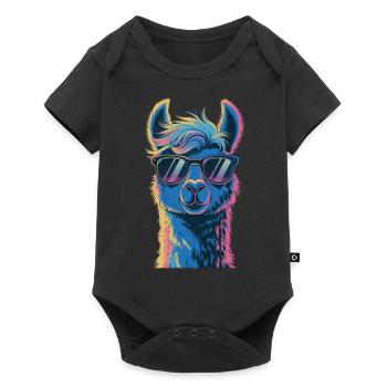 Alpaka Llama - Baby Premium Kurzarmbody - Schwarz - Vorne