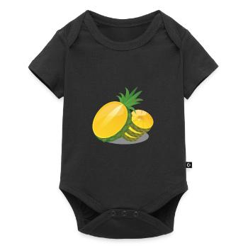 Ananas in Scheiben - Baby Premium Kurzarmbody - Schwarz - Vorne
