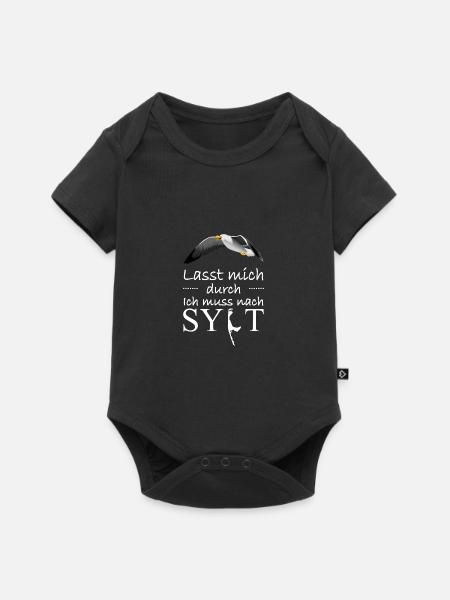 Lasst mich durch! Ich muss nach Sylt! Möwe - Baby Premium Kurzarmbody - Schwarz