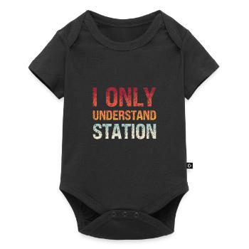 Denglisch Ich Verstehe Nur Bahnhof Lustig - Baby Premium Kurzarmbody - Schwarz - Vorne