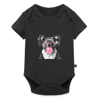 Koala mit Sonnenbrille Bubblegum für einen - Baby Premium Kurzarmbody - Schwarz - Vorne
