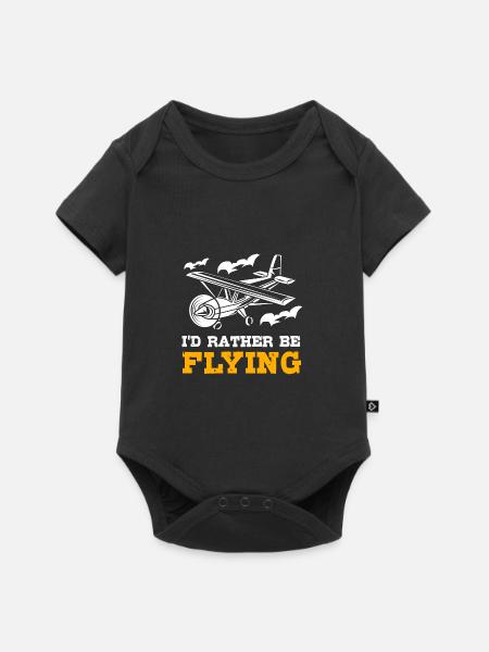 Pilot Flugzeug - Baby Premium Kurzarmbody - Schwarz
