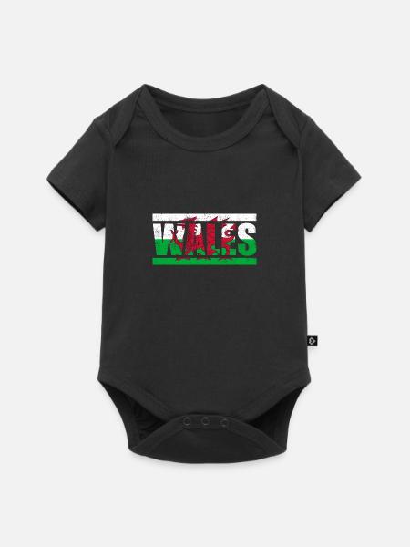 Wales - Baby Premium Kurzarmbody - Schwarz
