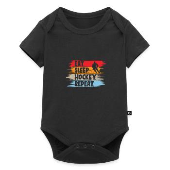 Eat Sleep Hockey Repeat | Hockey Wintersport - Baby Premium short-sleeve bodysuit - black - Front