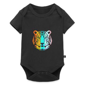Tigre blanc - Body à manches courtes Premium Bébé - noir - Devant