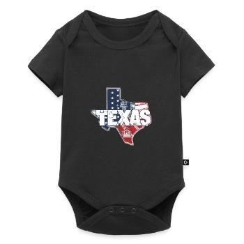 Stolze texanische Ikone - Flagge und Kapitol - Baby Premium Kurzarmbody - Schwarz - Vorne