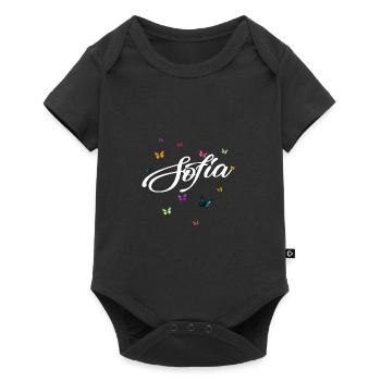 SOFIA - Girl's name with colorful butterflies - Baby Premium short-sleeve bodysuit - black - Front