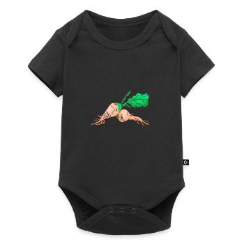 Betterave à sucre style rétro vintage grunge - Body à manches courtes Premium Bébé - noir - Devant