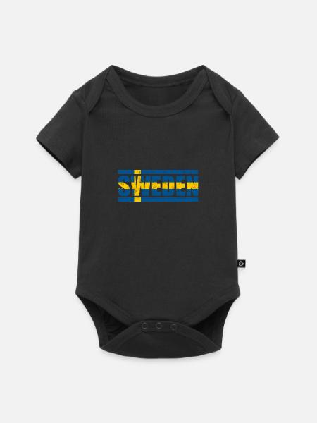 Schweden - Baby Premium Kurzarmbody - Schwarz