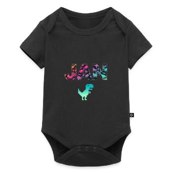 JAN - Beautiful boy name with dinosaur - Baby Premium short-sleeve bodysuit - black - Front