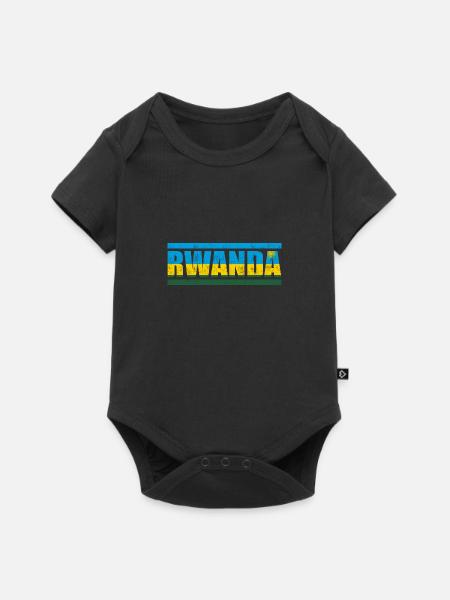 Ruanda - Baby Premium Kurzarmbody - Schwarz