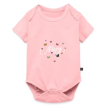 MARY - Girl's name with colorful butterflies - Baby Premium short-sleeve bodysuit - rose - Front