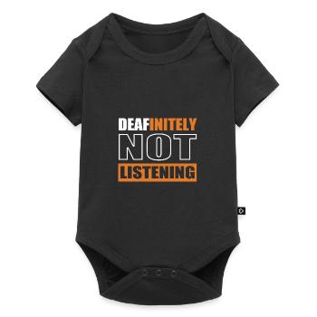 Sign language sign ASL deaf - Baby Premium short-sleeve bodysuit - black - Front