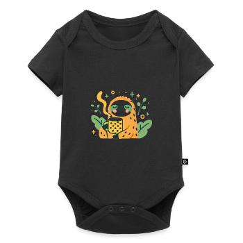 Chill Sloth with Coffee Cartoon Design - Baby Premium short-sleeve bodysuit - black - Front