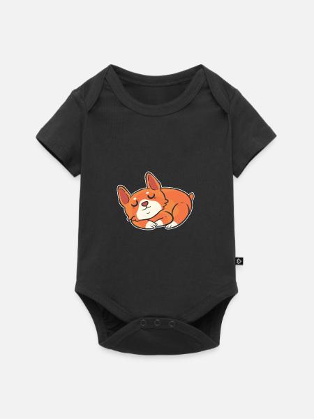 Corgi - Baby Premium Kurzarmbody - Schwarz