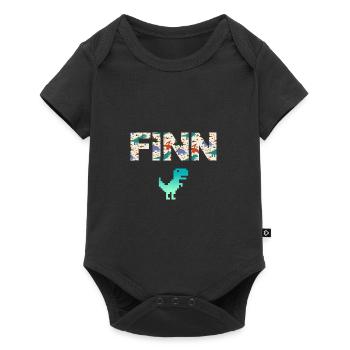 FINN - Beau prénom de garçon avec dinosaure - Body à manches courtes Premium Bébé - noir - Devant