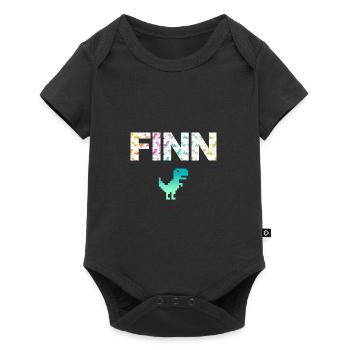 FINN - Beau prénom de garçon avec dinosaure - Body à manches courtes Premium Bébé - noir - Devant