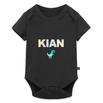 KIAN - Beau prénom de garçon avec dinosaure - Body à manches courtes Premium Bébé - noir - Devant