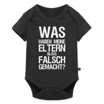 Was haben meine Eltern bloss falsch gemacht - Baby Premium Kurzarmbody - Schwarz - Vorne