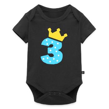 3 couronnes 3 anniversaire 3 ans - Body à manches courtes Premium Bébé - noir - Devant