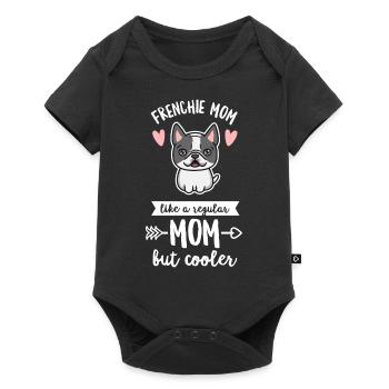 Frenchie Hund Zitat für Ihre Frenchie Mama - Baby Premium Kurzarmbody - Schwarz - Vorne