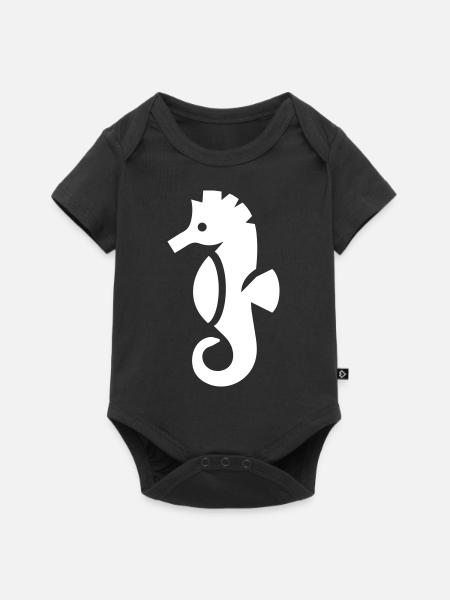 Seepferd tier - Baby Premium Kurzarmbody - Schwarz