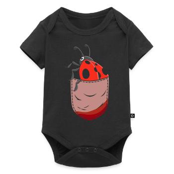 Ladybug Breast Pocket Animal Lovers Coccinelles - Body à manches courtes Premium Bébé - noir - Devant