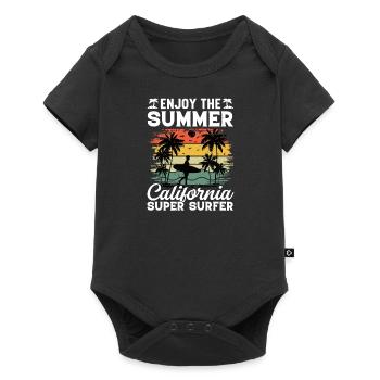 Malibu Surfing California Surfer Beach - Body à manches courtes Premium Bébé - noir - Devant