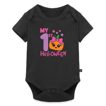 1er anniversaire 1 an Automne Bébé Halloween Fille - Body à manches courtes Premium Bébé - noir - Devant