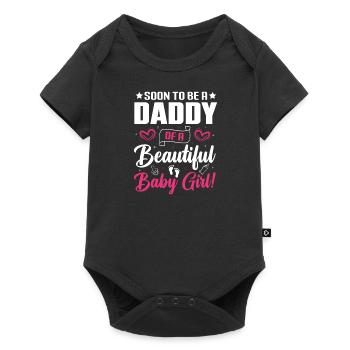 Bébé Papa Enceinte Nouveau-né Père Futur - Body à manches courtes Premium Bébé - noir - Devant