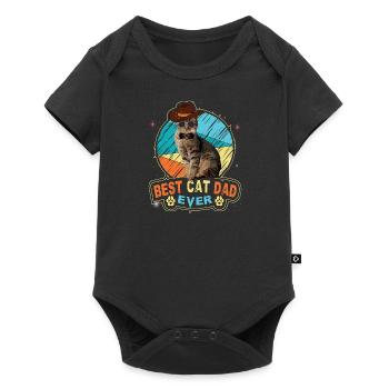 Real men love cats cat man cat father - Baby Premium short-sleeve bodysuit - black - Front