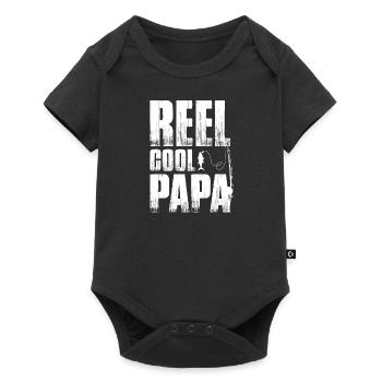 Père Pêche Fête des Pères Pêcheur Pêche Papa Poisson - Body à manches courtes Premium Bébé - noir - Devant
