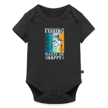 Thérapie Pêche Lac Carpe Pêcheur Pêcheur Appât - Body à manches courtes Premium Bébé - noir - Devant