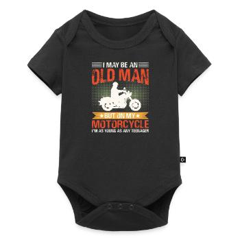 Never underestimate an old man with a motorcycle - Baby Premium short-sleeve bodysuit - black - Front