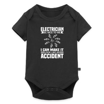 Electrician Electrical Engineer Electronics Technician Sarcasm - Baby Premium short-sleeve bodysuit - black - Front
