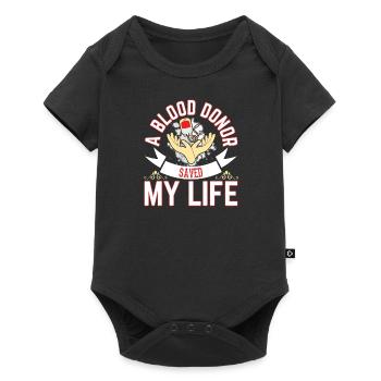 Blutspende Blutspenden Blutspender - Baby Premium Kurzarmbody - Schwarz - Vorne